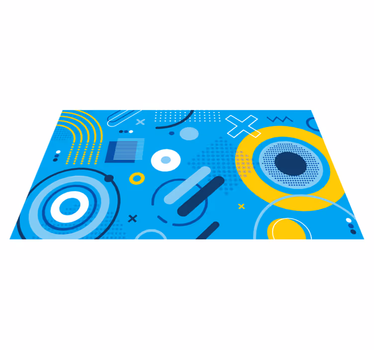 Tapete vinílico geométricas motivo moderno azul - TenStickers