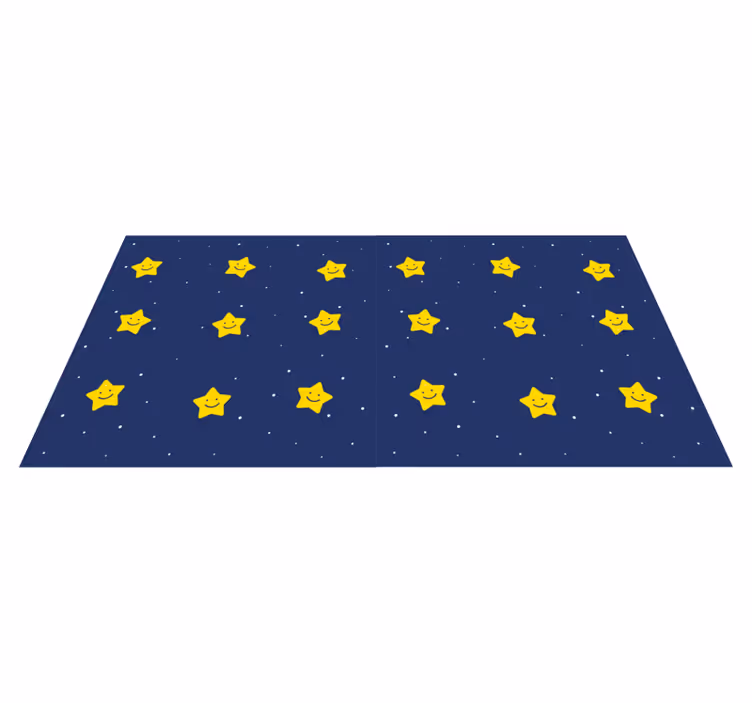 Tapete vinílico estrelas padrão azul feliz - TenStickers