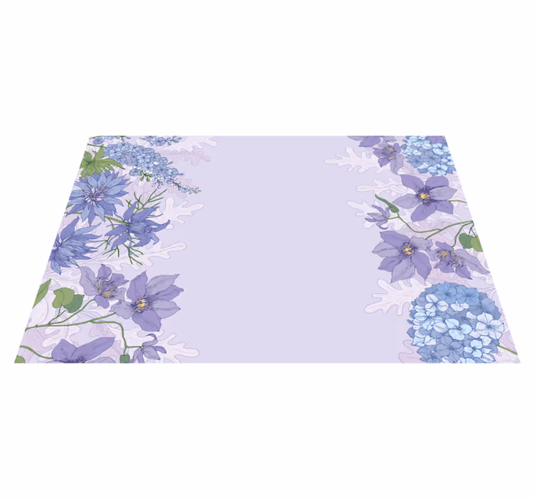 Tapete vinílico flores e plantas com detalhes em lavanda - TenStickers