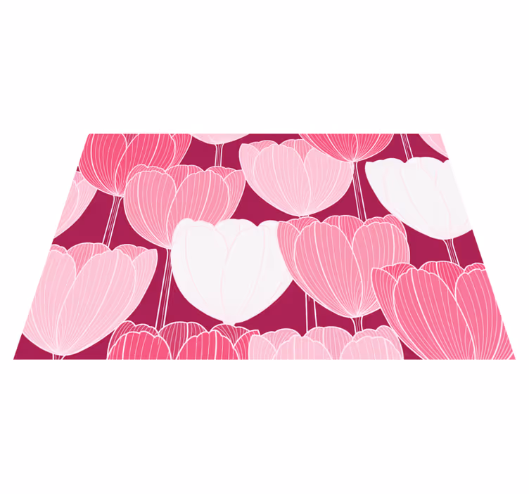 Tapete vinílico flores e plantas elementos de tulipa rosa - TenStickers