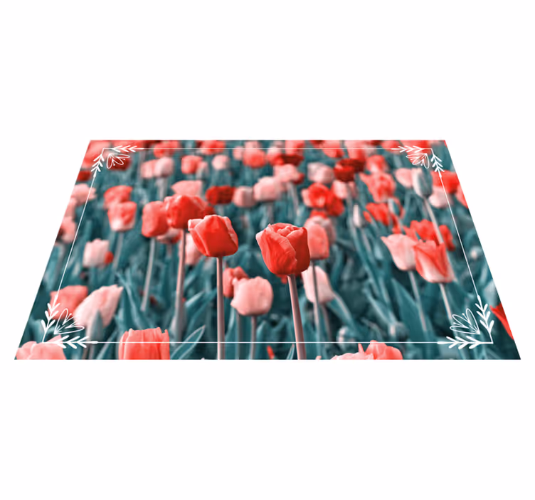 Tapete vinílico flores e plantas cena de campo de tulipas - TenStickers