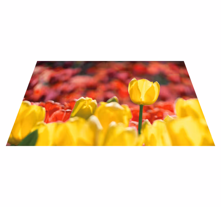 Tapete vinílico flores e plantas tulipas amarelas - TenStickers