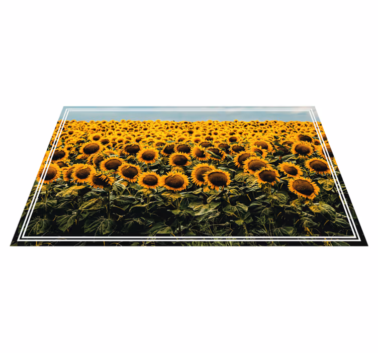 Tapete vinílico flores e plantas prado de girassóis - TenStickers