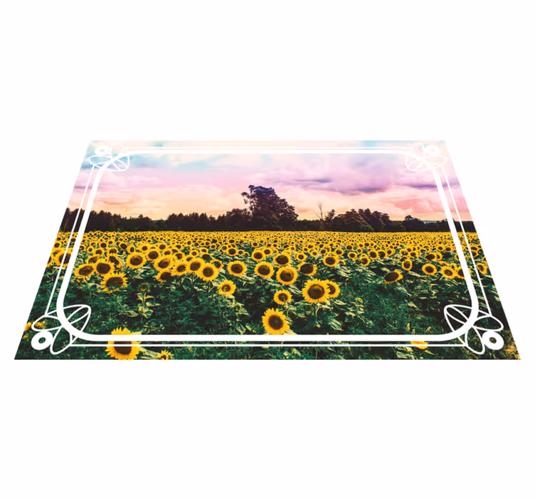 Tapete vinílico natureza cena de campo de girassóis - TenStickers