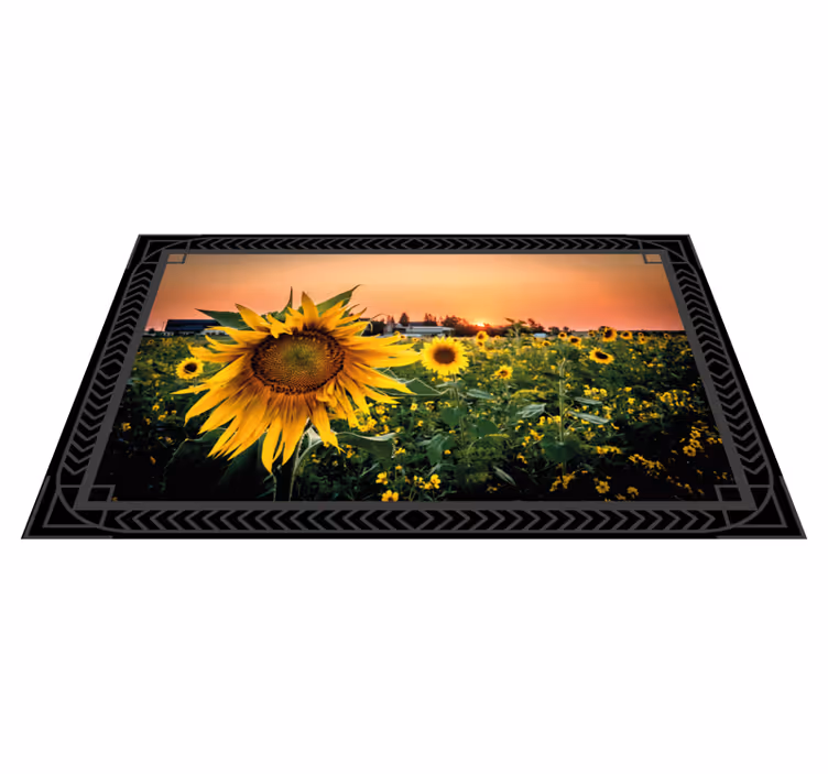 Tapete vinílico flores e plantas pôr do sol de girassol - TenStickers