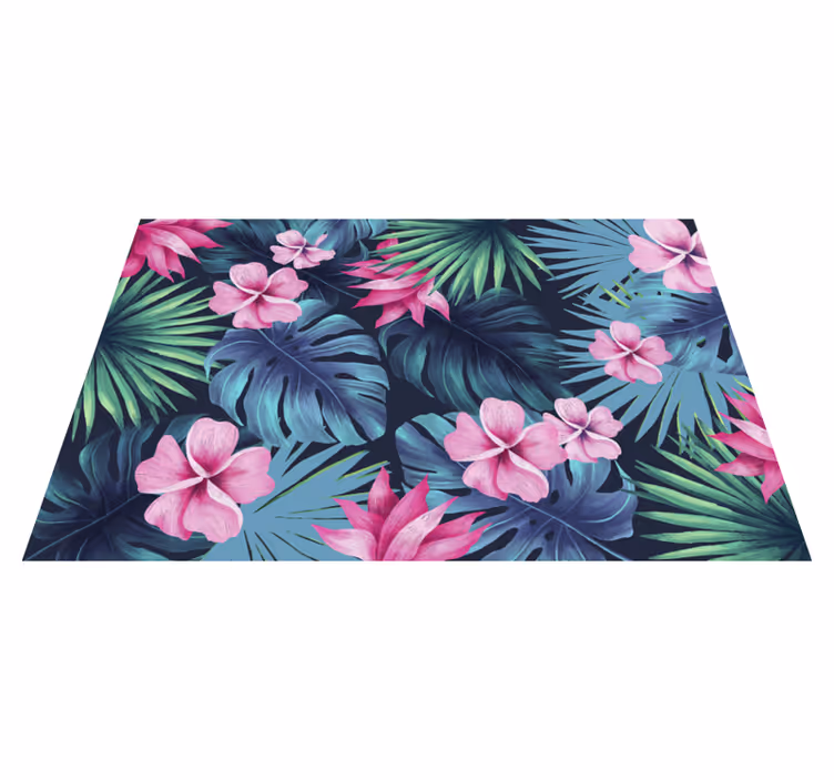 Tapete vinílico flores e plantas motivo floral tropical - TenStickers