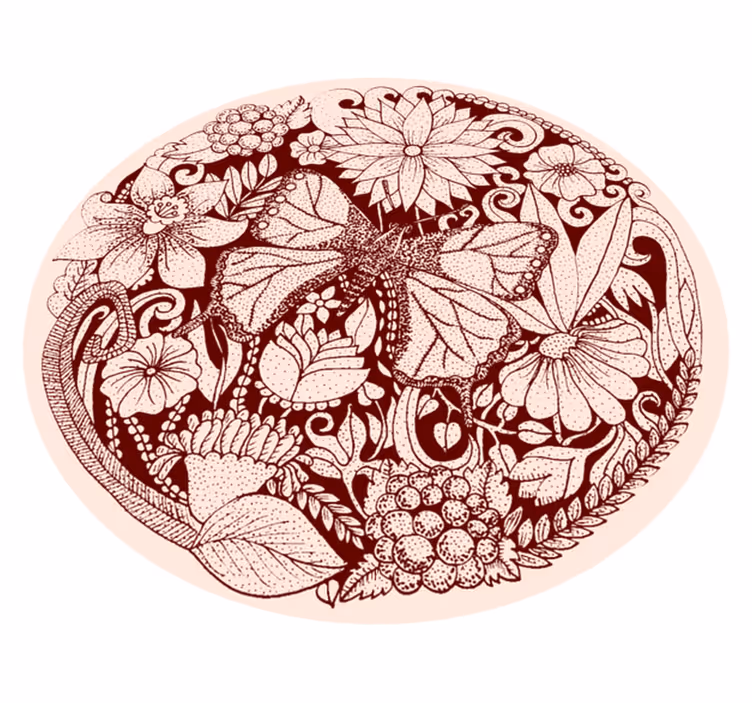 Tapete vinílico flores e plantas design delicado de asa - TenStickers