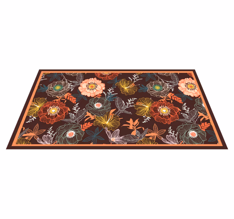 Tapete vinílico flores e plantas design vintage burst - TenStickers