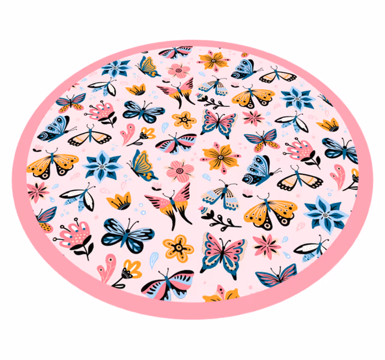 Tapete vinílico infantis emblema de borboleta vibrante - TenStickers