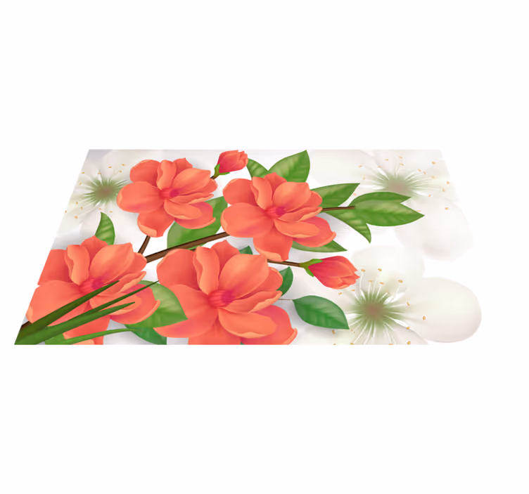 Tapete vinílico flores e plantas arranjo colorido de flores - TenStickers