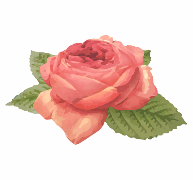 Tapete vinílico flores e plantas flor de rosa vibrante - TenStickers