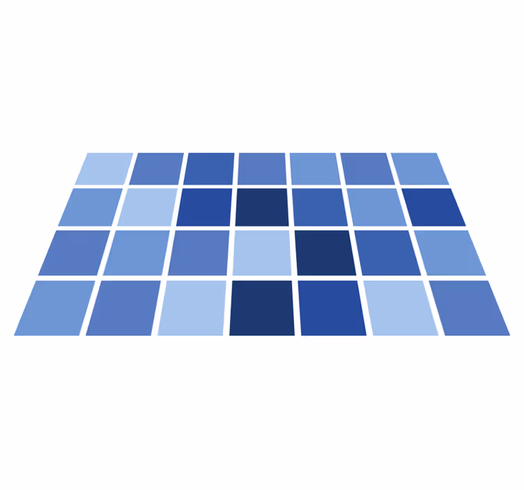 Tapete vinílico casa de banho padrão de grade azul - TenStickers