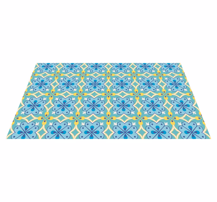 Tapete vinílico azulejos elementos florescentes - TenStickers