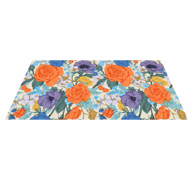 Tapete vinílico flores e plantas composição floral vibrante - TenStickers