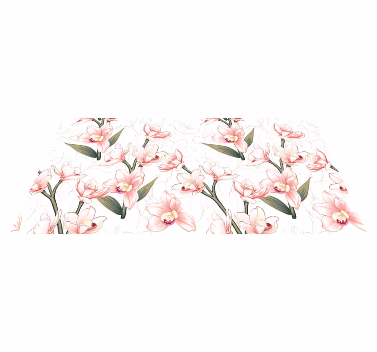 Tapete vinílico flores e plantas padrão floral delicado - TenStickers