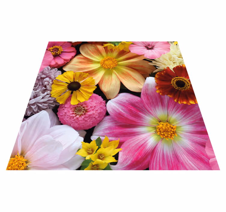 Tapete vinílico flores e plantas lindo arranjo realista - TenStickers