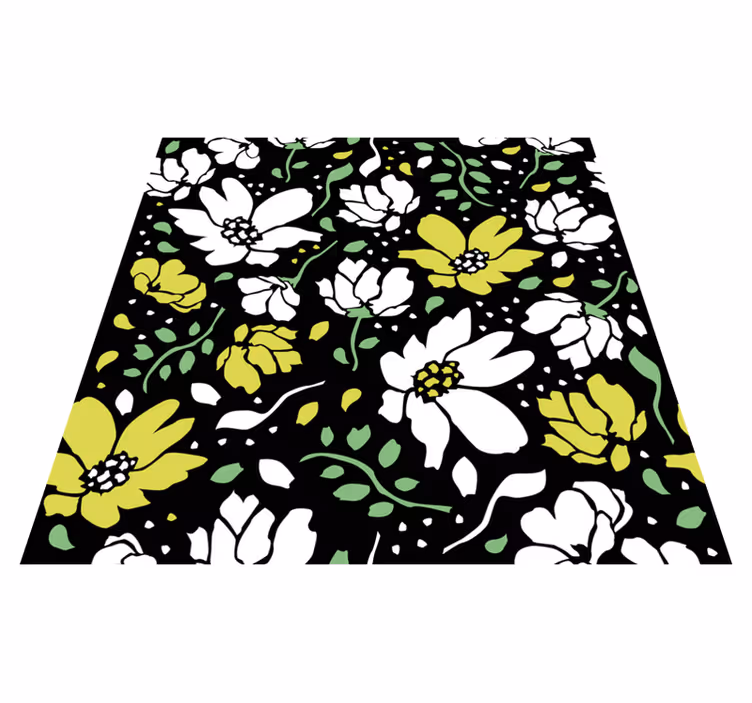 Tapete vinílico flores e plantas padrão floral ousado - TenStickers