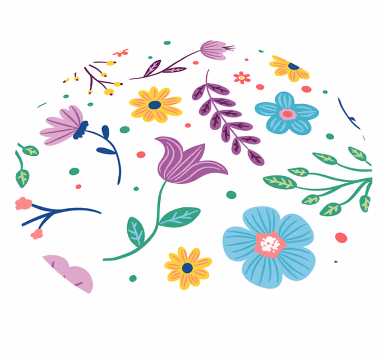 Tapete vinílico flores e plantas inspiração floral viva - TenStickers