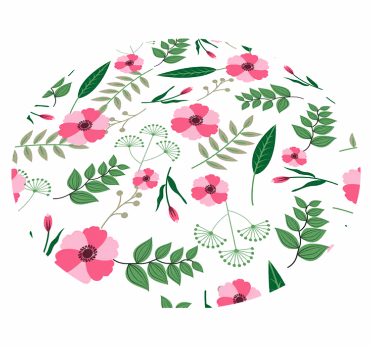 Tapete vinílico flores e plantas padrão floral encantador - TenStickers
