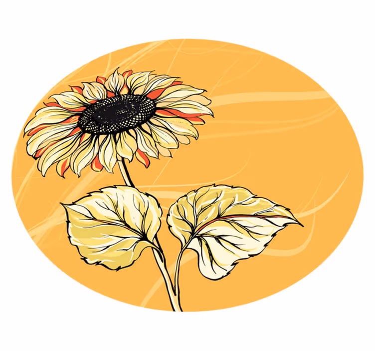 Tapete vinílico flores e plantas flor de girassol brilhante - TenStickers