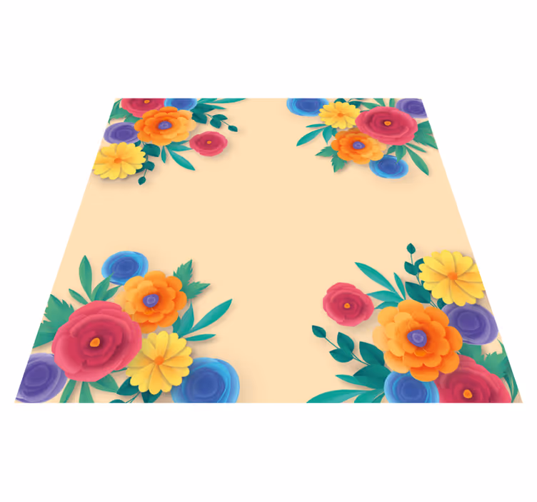 Papel colorido fundo floral tapete floral - TenStickers