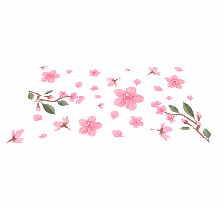 Tapete vinílico flores e plantas motivo de flor rosa - TenStickers