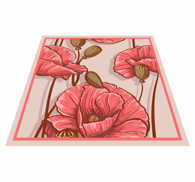 Tapete vinílico flores e plantas design floral elegante - TenStickers