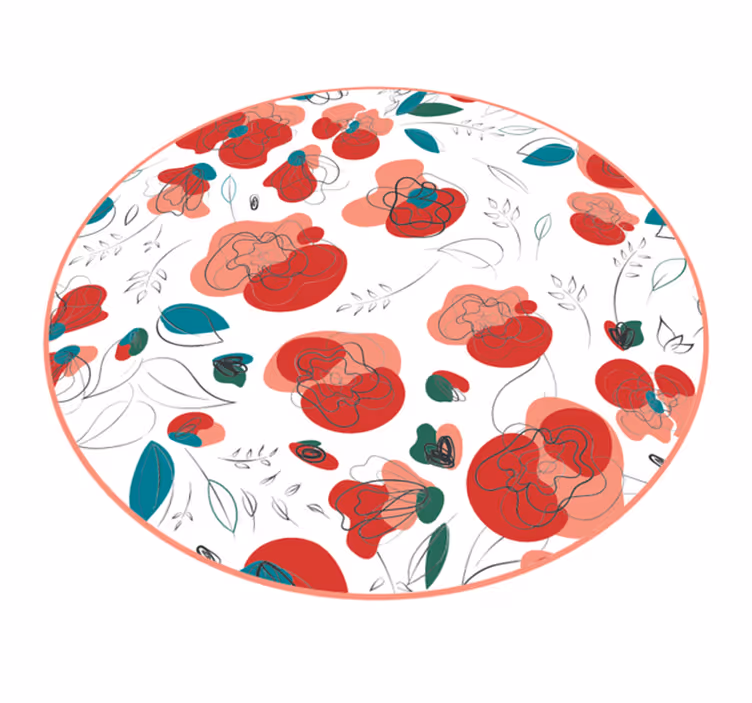 Tapete vinílico flores e plantas elemento floral florescente - TenStickers