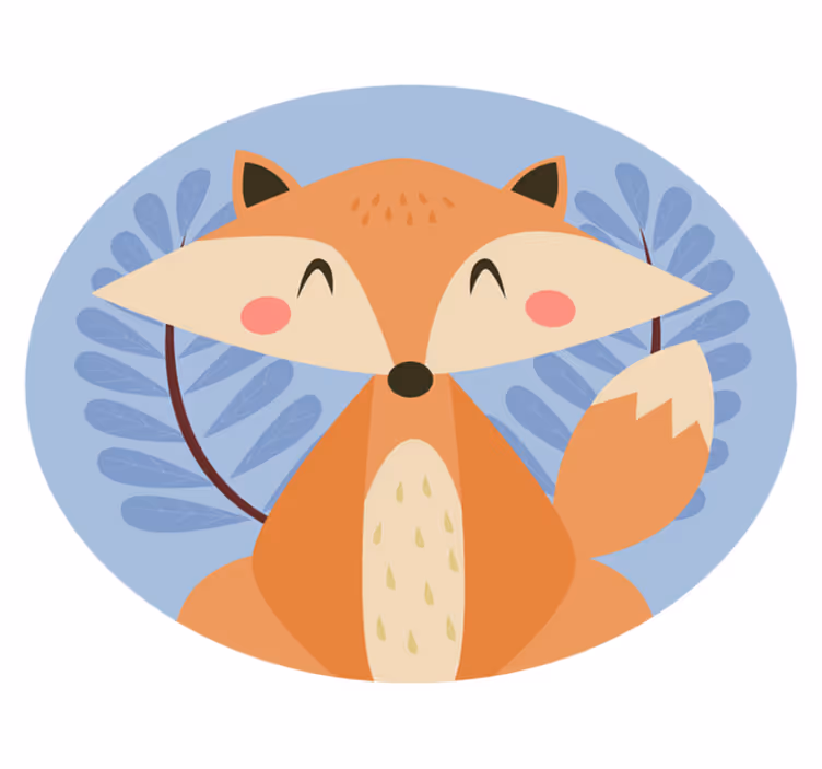 Tapete vinílico infantis ilustração de raposa - TenStickers