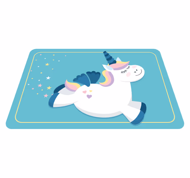 Tapete vinílico infantis galope de unicórnio fofo - TenStickers