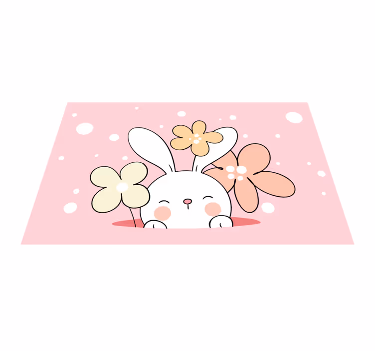 Tapete vinílico infantis ilustração de coelhinho - TenStickers