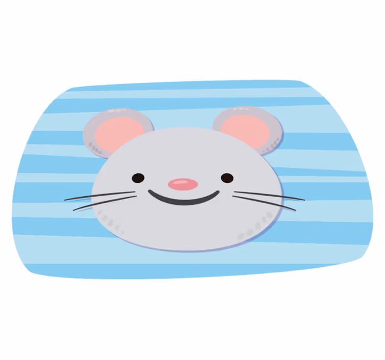 Tapete vinílico infantis rosto fofo de rato - TenStickers