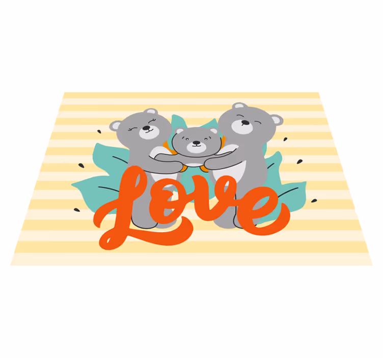 Tapete vinílico infantis amor familiar do urso - TenStickers