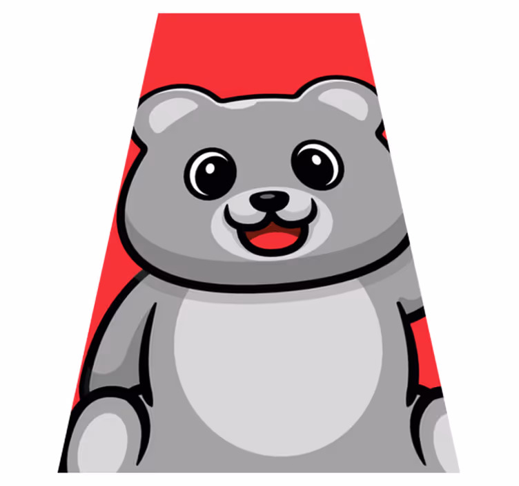 Tapete vinílico infantis cara de urso alegre - TenStickers