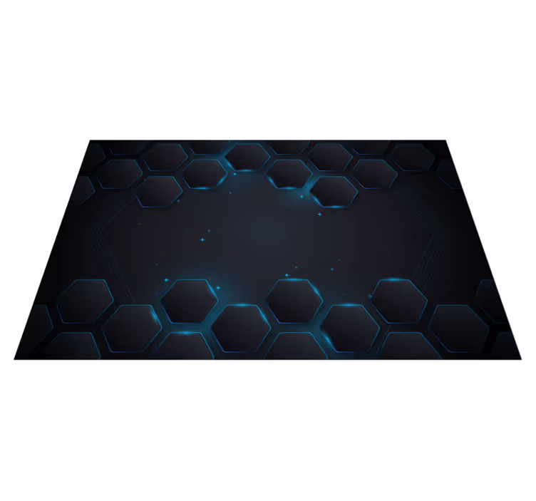 Tapete vinílico geométricas layout hexagonal azul - TenStickers
