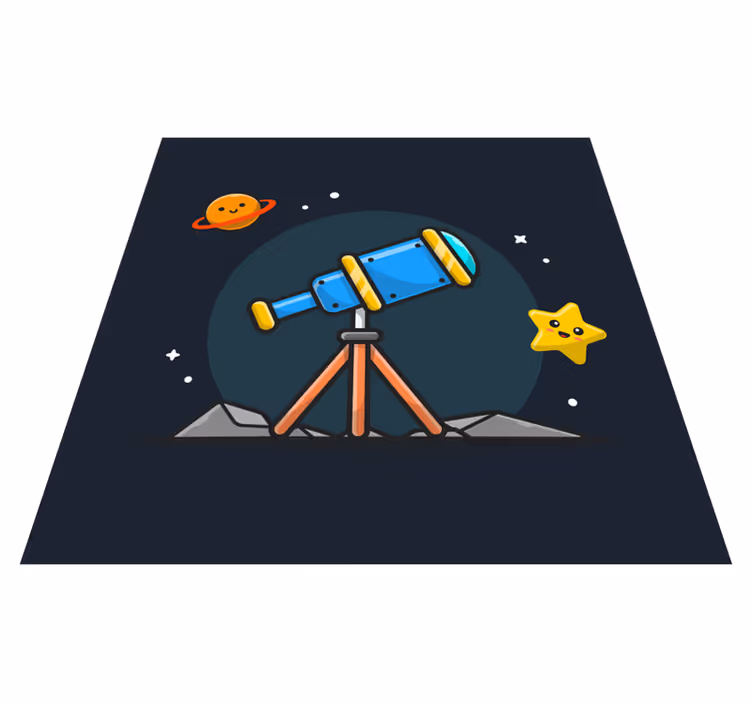 Tapete vinílico estrelas aventura de telescópio - TenStickers