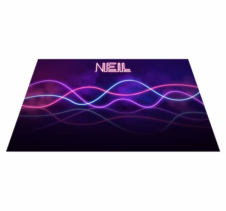 Tapete vinílico com nome exibição de luzes de neon - TenStickers