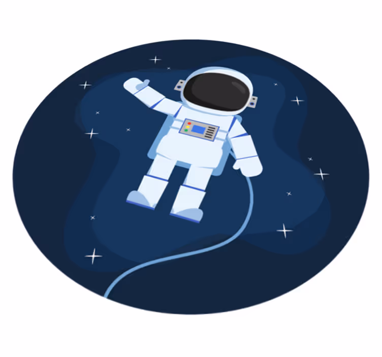 Tapete vinílico infantis busca do cosmonauta - TenStickers