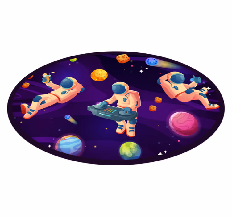 Tapete vinílico estrelas design de festa de astronauta - TenStickers