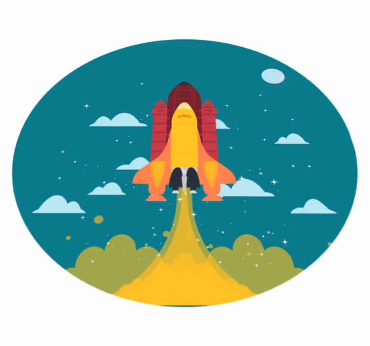 Tapete vinílico estrelas lançamento de foguete - TenStickers
