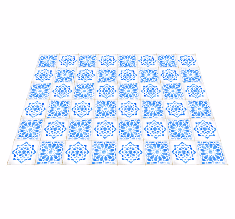 Piso de casa de banhoem mosaico elegante azul - TenStickers