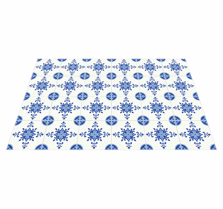Tapete vinílico azulejos arranjo de flores azuis - TenStickers