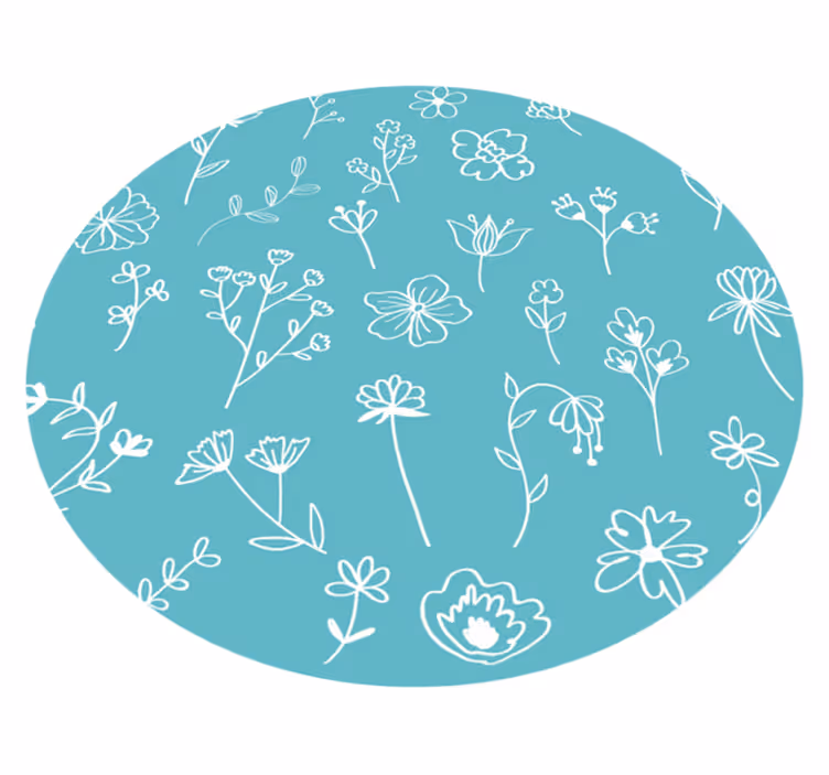 Tapete vinílico flores e plantas ilustrações elegantes - TenStickers