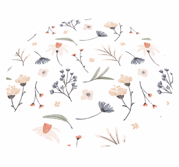 Tapete vinílico flores e plantas design elegante minimalista - TenStickers