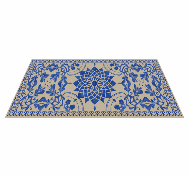 Tapete vintage azul com padrão vintage - TenStickers