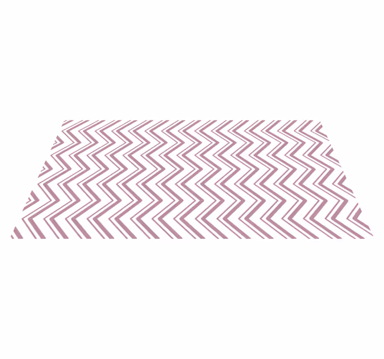 Tapete elegante em zigue-zague branco e rosa - TenStickers