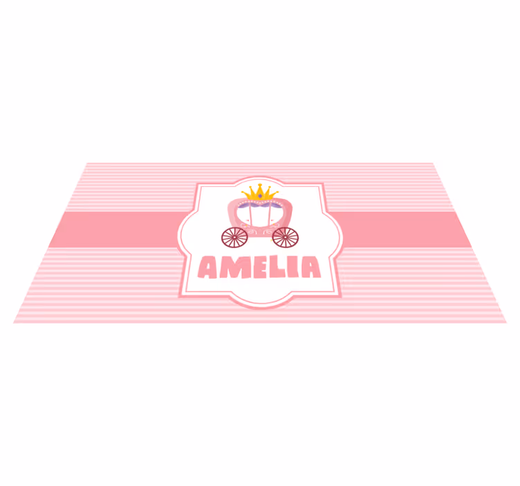 Tapete em vinil infantil carruagem de princesa personalizada - TenStickers