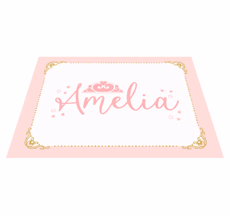Tapete em vinil infantil design de coroa personalizado - TenStickers