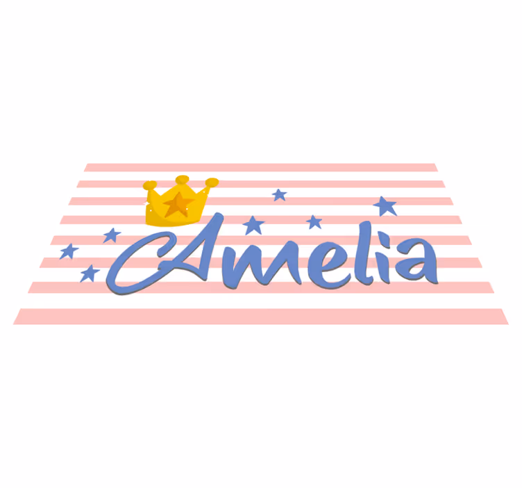 Tapete em vinil infantil coroa e estrelas personalizadas - TenStickers