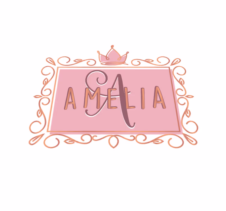 Tapete em vinil infantil coroa de princesa personalizada - TenStickers